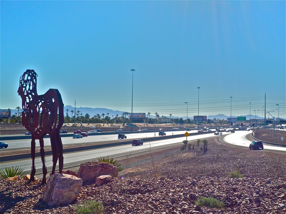 1-15 FWY S @ Russel rd | 00000006171 | wtf, streets,    statue, rocks,  